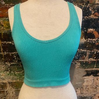 Out From Under Drew Seamless Ribbed Bra Top in Blue