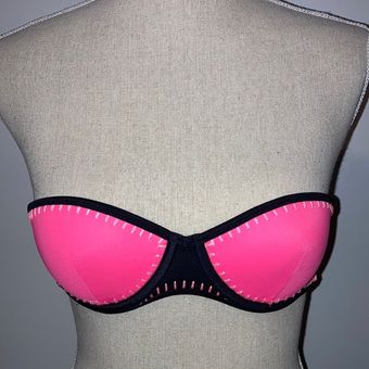 Victoria's Secret Surf Strapless Bandeau Bikini Top Swim 32B 32 B Swimsuit  Top Pink Size undefined - $11 - From Regina