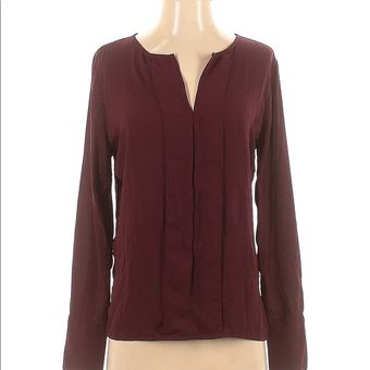 Loft Maroon chiffon Blouse Size Small 