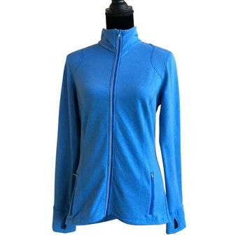 lucy Womens Jacket Size M Powermax Blue Zip Front Yoga