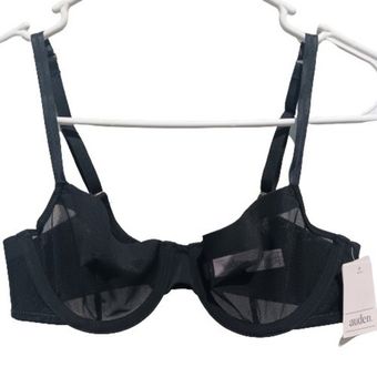 Auden Womens Sizes Black Unlined Demi Coverage Sheer Mesh Underwire Bra  Size undefined - $7 New With Tags - From Heather