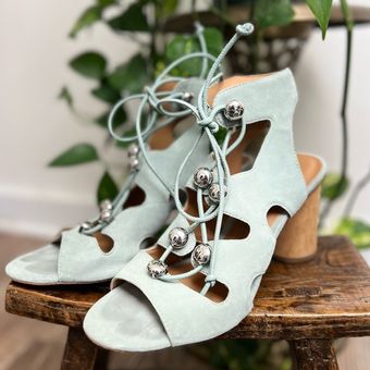 Rebecca Minkoff Adiv Ghillie Caged Sandals Suede Lace Up Open