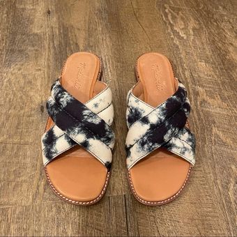 Madewell The Skyler Blue Tie Dye Slide Sandals Size 6 45