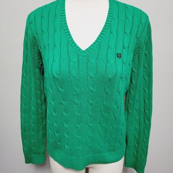 Kelly green cable knit clearance sweater