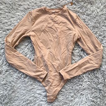 FITS EVERYBODY LONG SLEEVE CREW NECK BODYSUIT | SAND