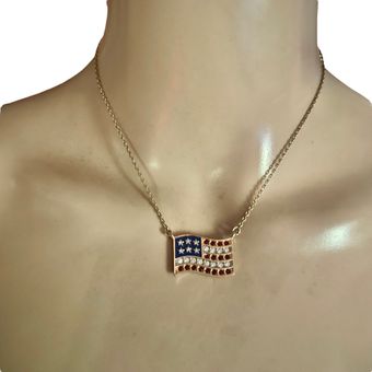 American Flag Multi Charm Necklace