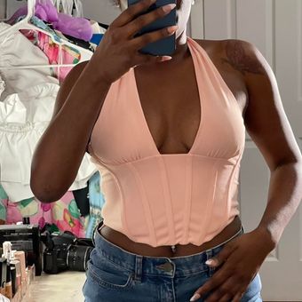 ZARA Light Pink Halter Corset Top y2k trendy pinterest aesthetic street  style Size M - $28 - From Aur