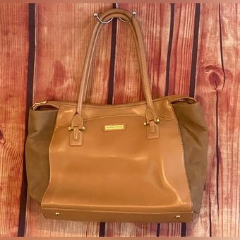 Adrienne Vittadini Laptop Bag Tan faux leather. Used but still cute