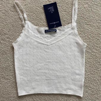 Brandy Melville White Knit Pointelle Tank Top Size undefined - $23