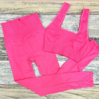 Free People NEW SET! Movement XS/S 7/8 GOOD KARMA Leggings Square Neck Bra  PINK - $98 (22% Off Retail) - From Jennifer