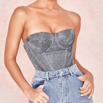 Glitter Bustier Top