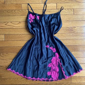 vintage victoria's secret satin lace slip dress in