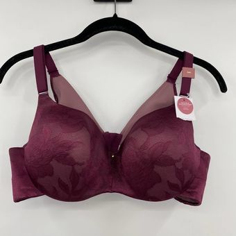 Cacique Balconette Bra Lace Invisible Band Purple Back Smoother 38 C Size  undefined - $50 - From Tallulahs