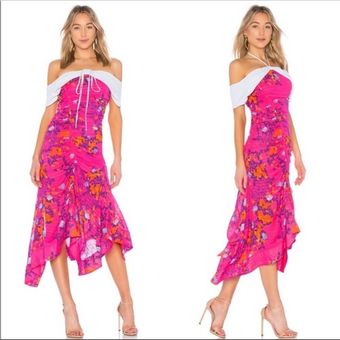 Tanya Taylor | Blaire Dress | Cream Multicolor Floral Midi Dress - 18