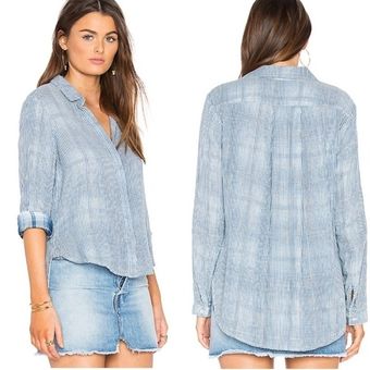 Bella Dahl High Low Button Down Shirt in Sky Valley Wash Size XS