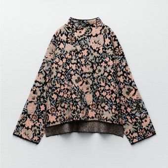 Floral Jacquard Knit Sweater