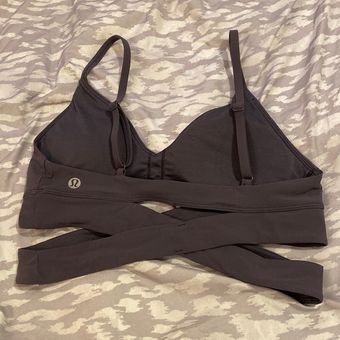 Lululemon Criss Cross Gray Purple Sports Bra Size 6 - $36 - From Tara