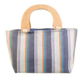 Neiman Marcus Vintage Wooden Handle striped bag - $23 - From April