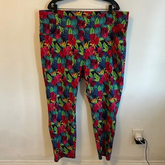 Soft Surroundings Straight Leg Ankle Floral Stretch Pants Size 2X