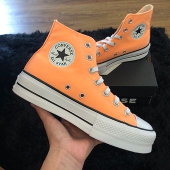 Converse, Shoes, Nwt Converse Chuck Taylor Womens Orange Patchwork  Platform High Tops