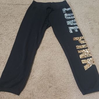 VICTORIA SECRET PINK Women Gray Cropped Ankle Jogger Sweatpants Lounge  Pants XS