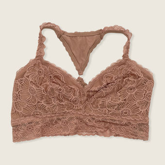 Aerie Tan Brown Lace Racerback Double Layer Wireless Slip On Pull On Bralette  XL - $14 - From Eileen