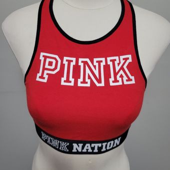 Victoria's Secret PINK Logo Bra Top Red PINK Nation 