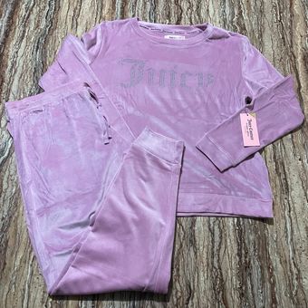 Juicy Couture 2-piece Velour Sweatshirt & joggers Sleep Set in Pink