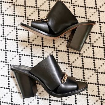 Coach Kylie Leather Mules Slide Heels Black Size 8.5 67 64