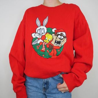 Looney Tunes Vintage 90s Christmas Sweatshirt - Bugs Bunny