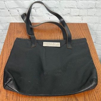 Vintage Harley Davidson Black Leather Shoulder Bag Purse Tote