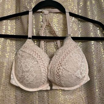 Victoria's Secret tan lace embroidered dream angels padded push up bra 32DD  Size undefined - $23 - From Jessica