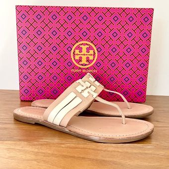 Tory Burch Leigh tan cream leather sandals size 8.5 128 From