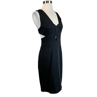 BCBGMAXAZRIA Black Cutout Sleeveless Sheath Cocktail Dress