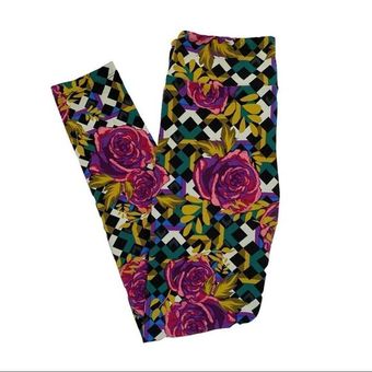 LuLaRoe Flower Purple Leggings for Women