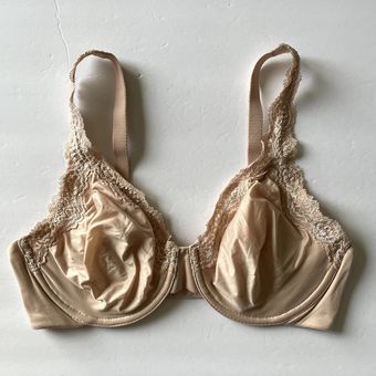 Wacoal Bra 36D Beige Softly Styled Lace Trim Underwire NWOT