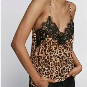 ZARA Leopard Lace Crop Top