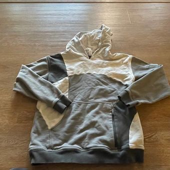LULULEMON Grey Colorblock Patchwork Hooded Jacket Sweatshirt 8 Medium White  Gray - $21 - From bria