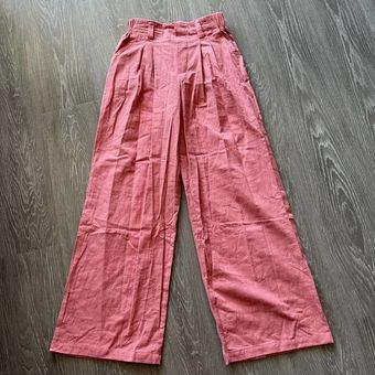 Halara Pants Size XS Wide Leg Pull On Elasticated Waist Cotton Pink - $30  New With Tags - From Hanna