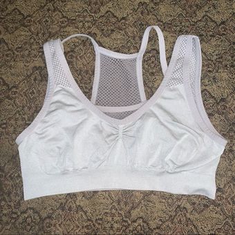 Aerie Gray Strappy Mesh Sports Bra, size medium - $16 - From