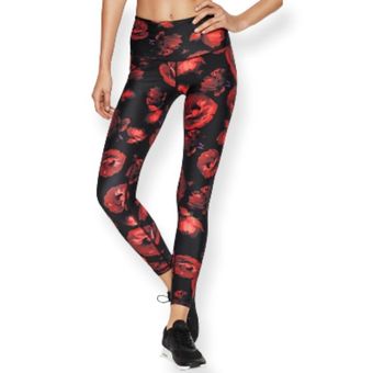 Victoria's Secret Victoria Secret VS Victoria Sport High Rise Black Floral  7/8 Workout Leggings Size M - $45 - From Nadine