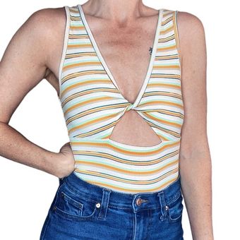 Wild Fable NWOT Women's Retro Stripe Cut-Out Tank Bodysuit Size XS - $8 -  From Natalie