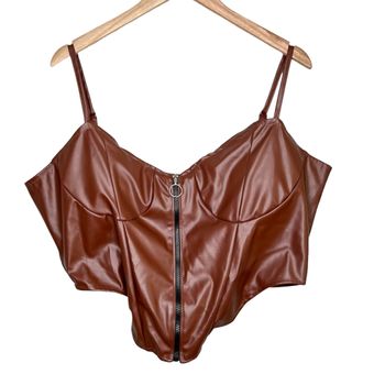 Leather Corset Crop Top