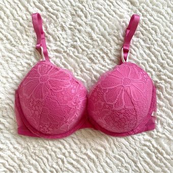 Victoria's Secret NWOT Lace Push Up Bra Size 32DD Barbie Hot Pink - $22 -  From Ksenia