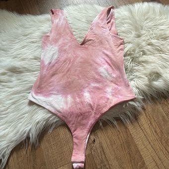 Lulus Lulu's  Wildlife Dusty Pink Tie Dye Bodysuit Size L - $32