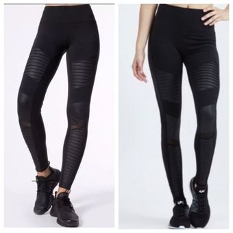 Alo Yoga High-Waist Mesh Black Moto Leggings Size XS