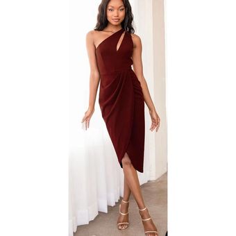 Burgundy Jumpsuit - One-Shoulder Jumpsuit - Backless Jumpsuit - Lulus