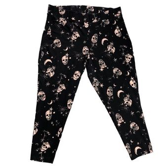 Torrid Black Skull Tattoo Moon & Star Punk Gothic Premium Leggings Size 3X  - $14 - From Nadine