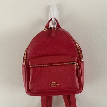 Coach Charlie Mini Red Leather Backpack 100 73 Off Retail
