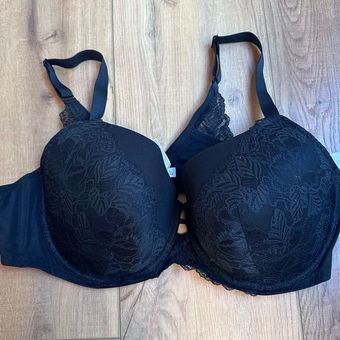 Women's Plus Size Lightly Lined Balconette Bra - Auden Black 44DD